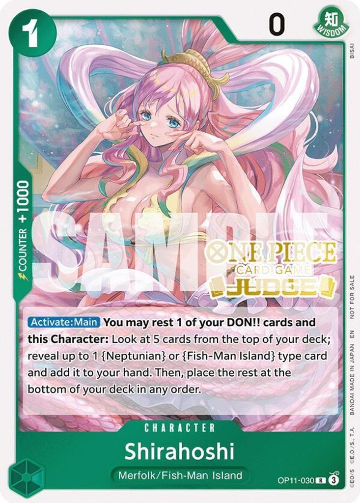 Shirahoshi OP11-030, the R printing from OP-11 of the One Piece Card Game