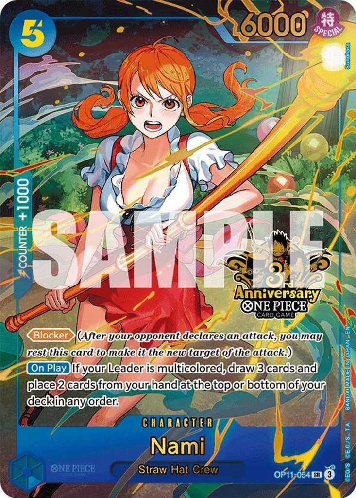 Nami OP11-054, the SR printing from OP-11 of the One Piece Card Game