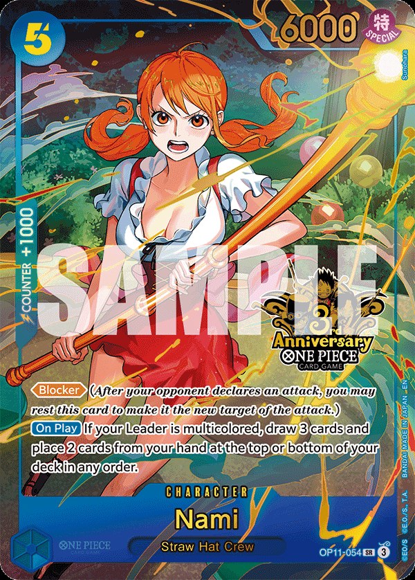 Nami OP11-054, the SR printing from OP-11 of the One Piece Card Game