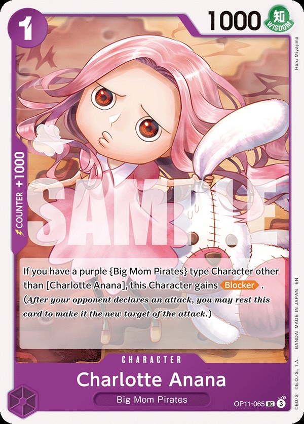 Charlotte Anana OP11-065, the UC printing from OP-11 of the One Piece Card Game