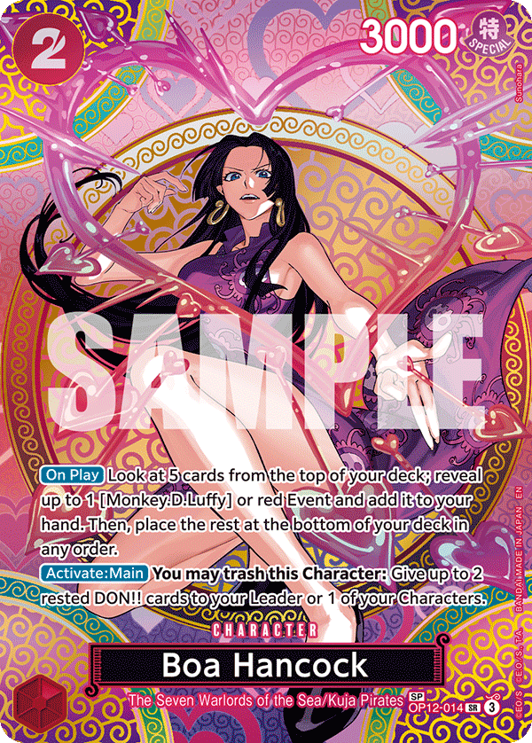 Boa Hancock OP12-014, the SR printing from OP-12 of the One Piece Card Game