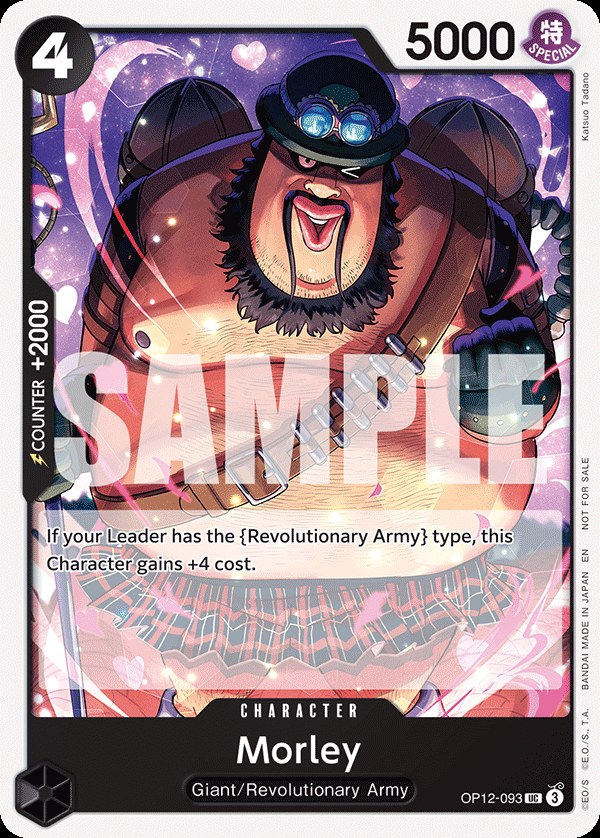 Morley OP12-093, the UC printing from OP-12 of the One Piece Card Game