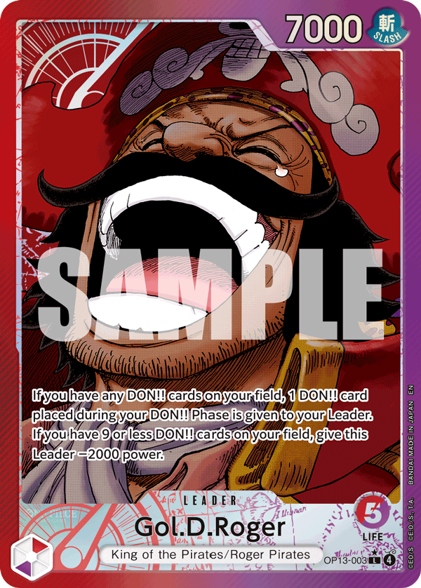 Gol.D.Roger (003) OP13-003, the L printing from OP-13 of the One Piece Card Game