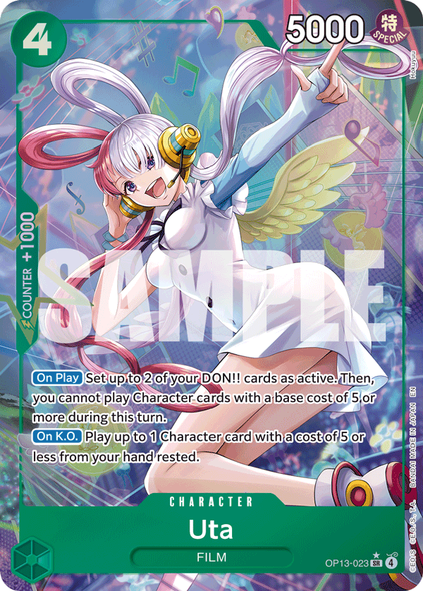 Uta OP13-023, the SR printing from OP-13 of the One Piece Card Game
