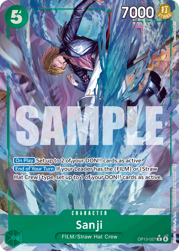 Sanji OP13-027, the R printing from OP-13 of the One Piece Card Game