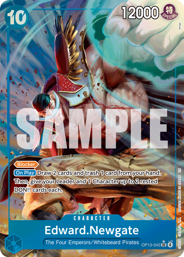Edward.Newgate OP13-042, the SR printing from OP-13 of the One Piece Card Game