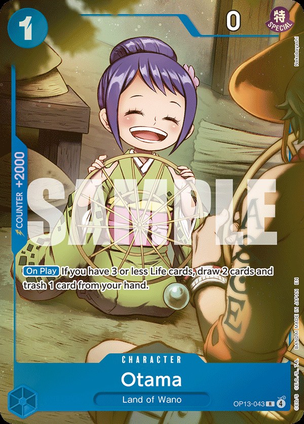 Otama OP13-043, the R printing from OP-13 of the One Piece Card Game