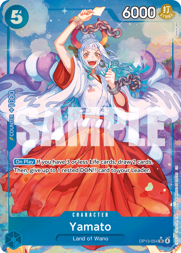 Yamato OP13-054, the SR printing from OP-13 of the One Piece Card Game