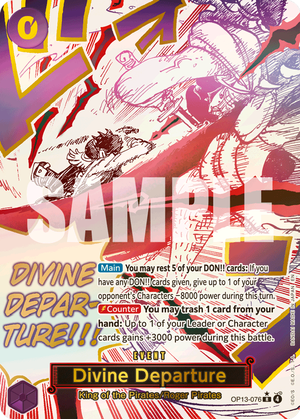 Divine Departure OP13-076, the R printing from OP-13 of the One Piece Card Game