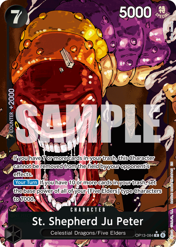 St. Shepherd Ju Peter OP13-084, the R printing from OP-13 of the One Piece Card Game