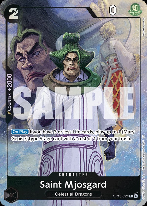 Saint Mjosgard OP13-092, the C printing from OP-13 of the One Piece Card Game