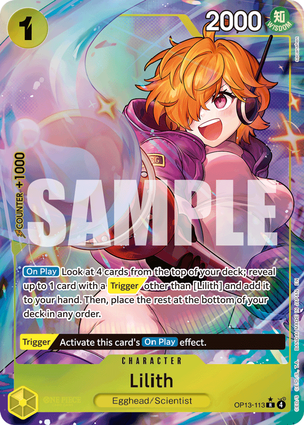 Lilith OP13-113, the R printing from OP-13 of the One Piece Card Game