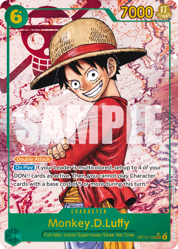 Monkey.D.Luffy (118) OP13-118, the SEC printing from OP-13 of the One Piece Card Game