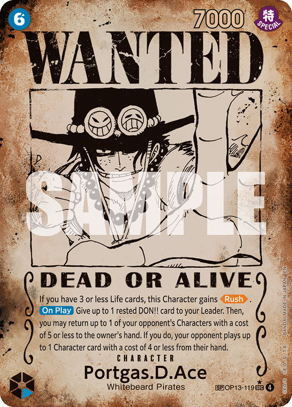 Portgas.D.Ace (119) OP13-119, the SP printing from OP-13 of the One Piece Card Game
