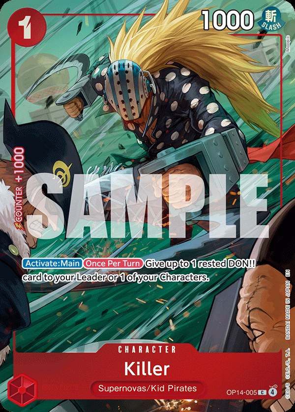 Killer OP14-005, the C printing from OP-14 of the One Piece Card Game