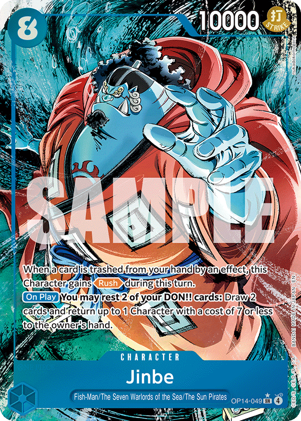 Jinbe - OP14-049 OP14-049, the SR printing from OP-14 of the One Piece Card Game