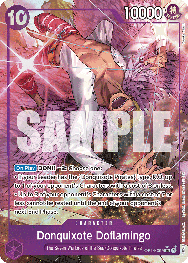 Donquixote Doflamingo - OP14-069 OP14-069, the SR printing from OP-14 of the One Piece Card Game