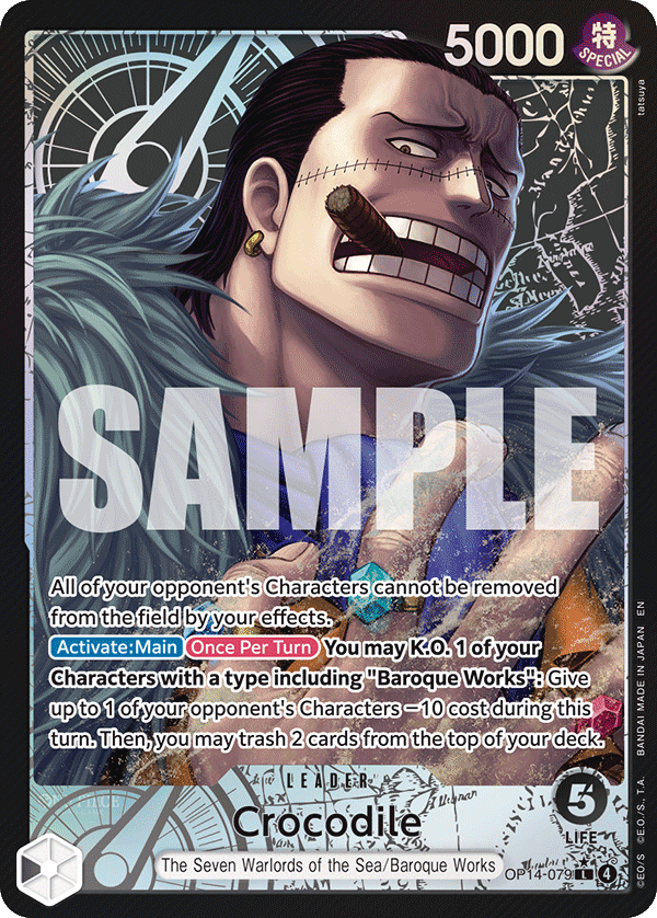 Crocodile - OP14-079 OP14-079, the L printing from OP-14 of the One Piece Card Game