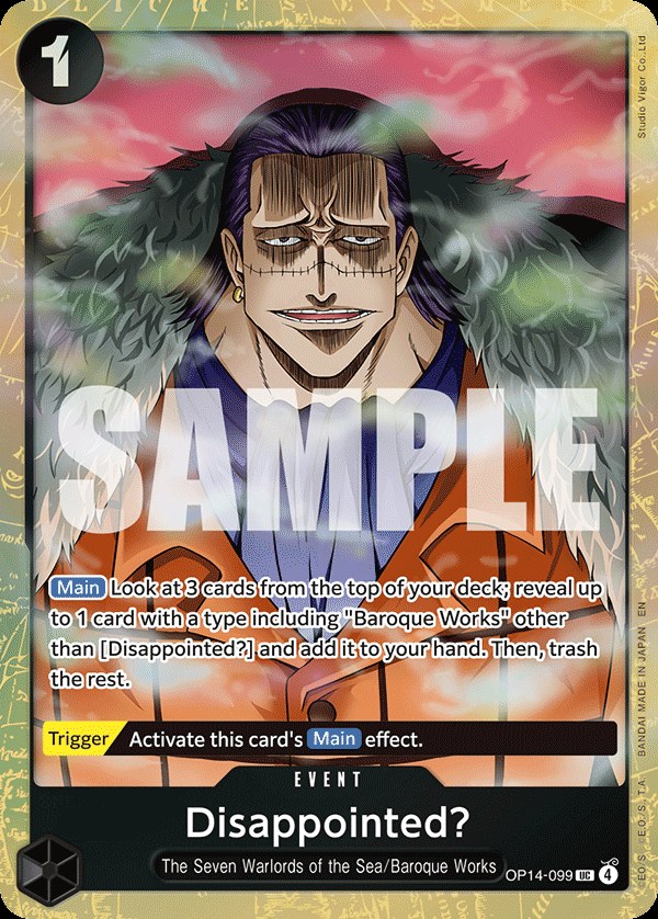 Disappointed? OP14-099, the UC printing from OP-14 of the One Piece Card Game