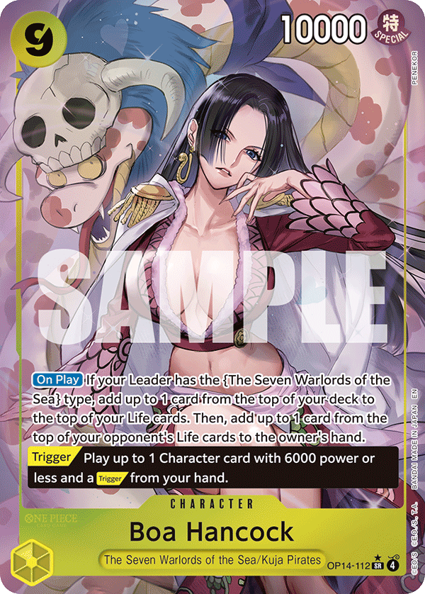 Boa Hancock - OP14-112 OP14-112, the SR printing from OP-14 of the One Piece Card Game