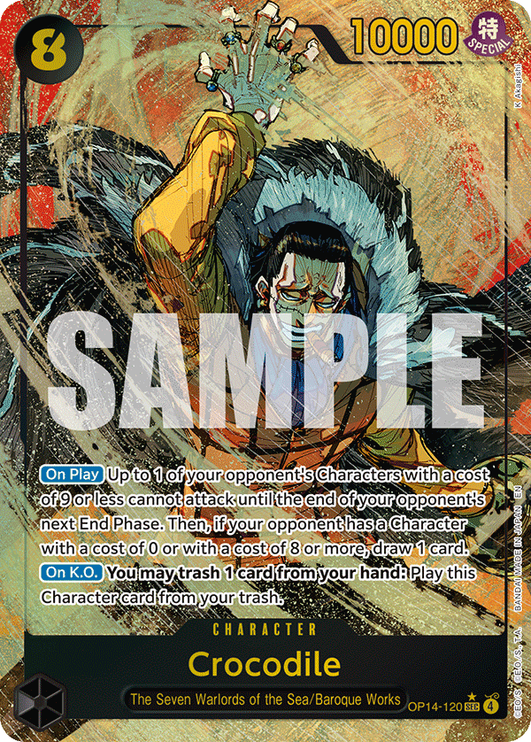 Crocodile - OP14-120 OP14-120, the SEC printing from OP-14 of the One Piece Card Game