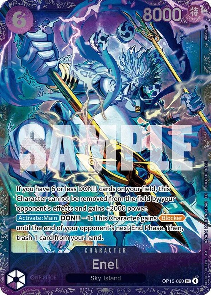 Enel OP15-060, the SR printing from OP-15 of the One Piece Card Game