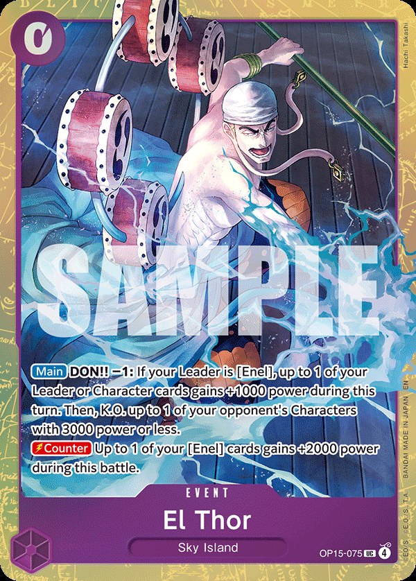 El Thor OP15-075, the UC printing from OP-15 of the One Piece Card Game