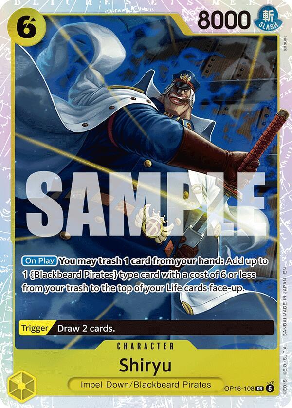 Shiryu OP16-108, the SR printing from OP-16 of the One Piece Card Game