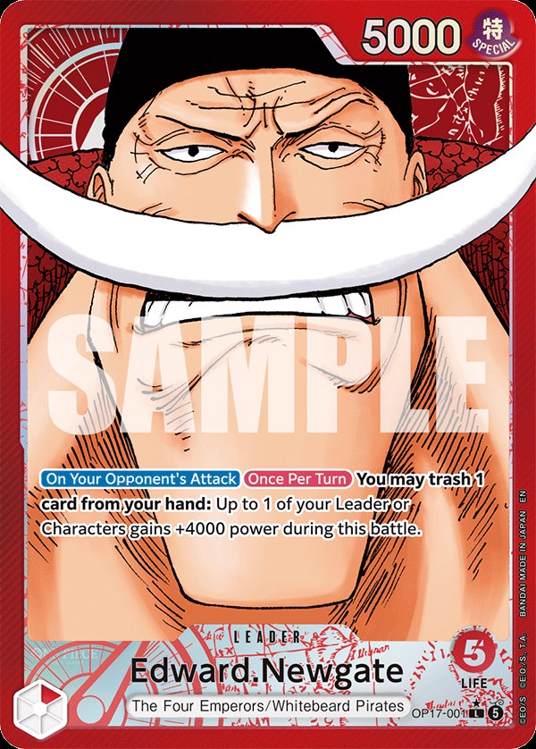 Edward.Newgate (001) OP17-001, the L printing from OP-17 of the One Piece Card Game