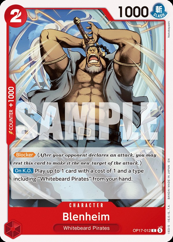 Blenheim OP17-012, the C printing from OP-17 of the One Piece Card Game