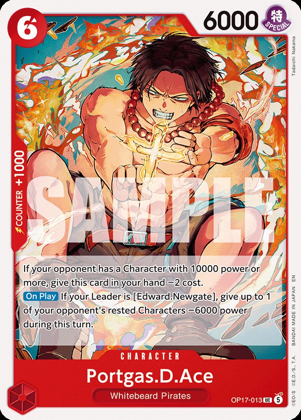 Portgas.D.Ace OP17-013, the UC printing from OP-17 of the One Piece Card Game