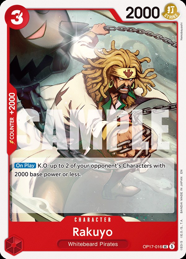 Rakuyo OP17-016, the UC printing from OP-17 of the One Piece Card Game