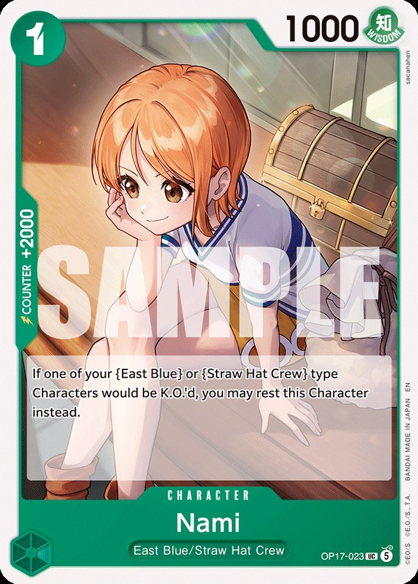 Nami (023) OP17-023, the UC printing from OP-17 of the One Piece Card Game