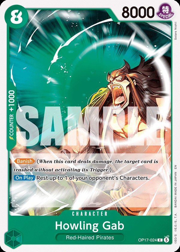 Howling Grab OP17-024, the C printing from OP-17 of the One Piece Card Game