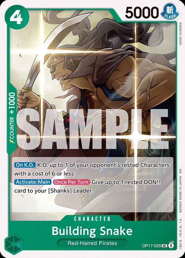 Building Snake OP17-025, the UC printing from OP-17 of the One Piece Card Game