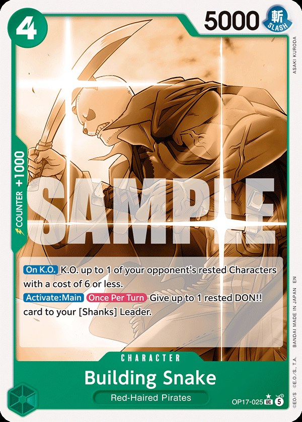 Building Snake OP17-025, the UC printing from OP-17 of the One Piece Card Game