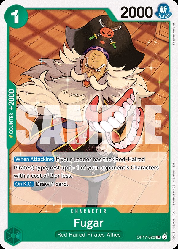 Fugar OP17-026, the UC printing from OP-17 of the One Piece Card Game