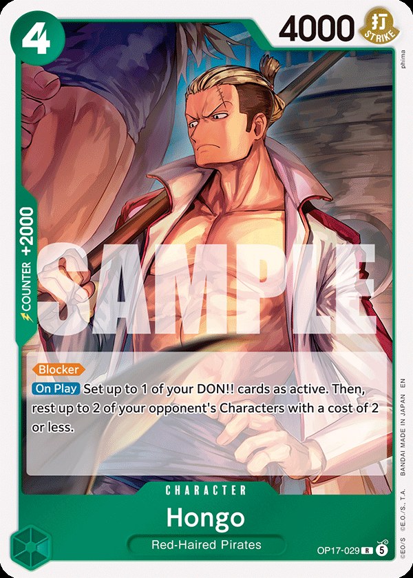 Hongo OP17-029, the R printing from OP-17 of the One Piece Card Game