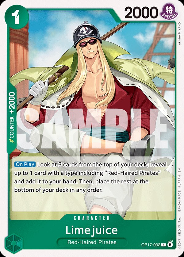 Limejuice OP17-032, the R printing from OP-17 of the One Piece Card Game