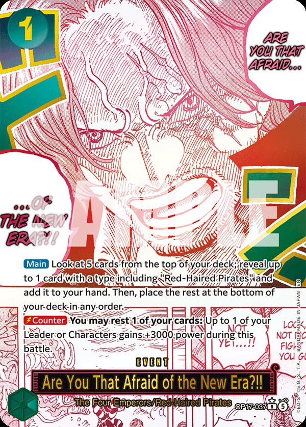 Are You That Afraid of the New Era?! OP17-037, the R printing from OP-17 of the One Piece Card Game