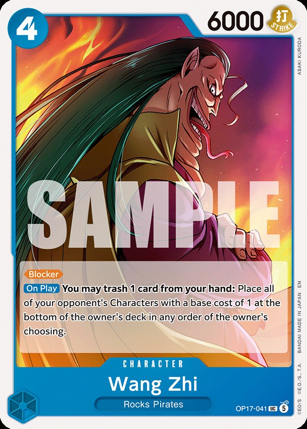 Wang Zhi OP17-041, the UC printing from OP-17 of the One Piece Card Game