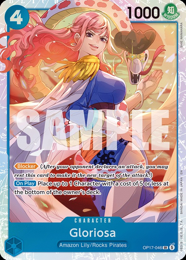Gloriosa OP17-046, the SR printing from OP-17 of the One Piece Card Game