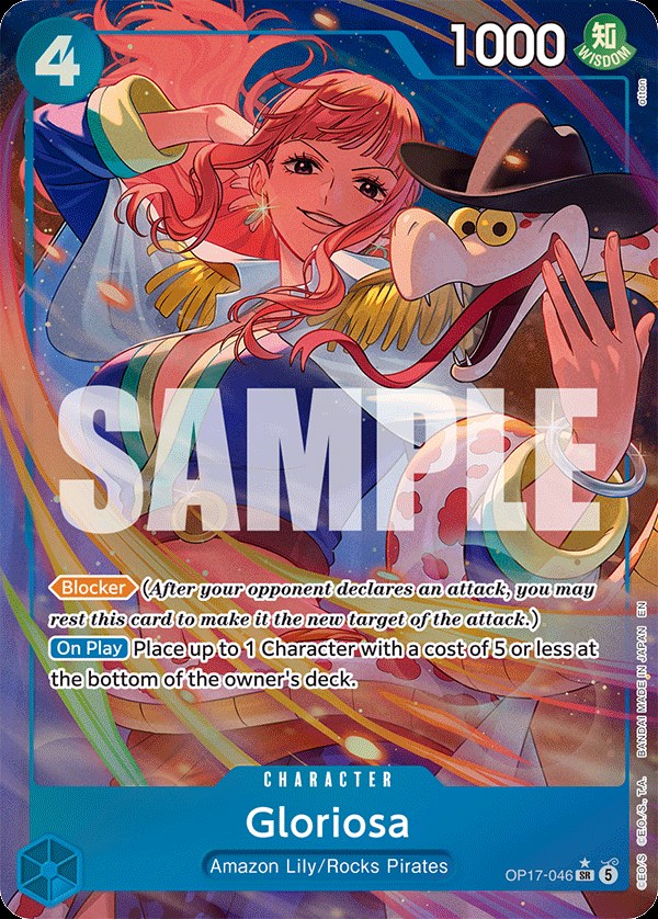 Gloriosa OP17-046, the SR printing from OP-17 of the One Piece Card Game