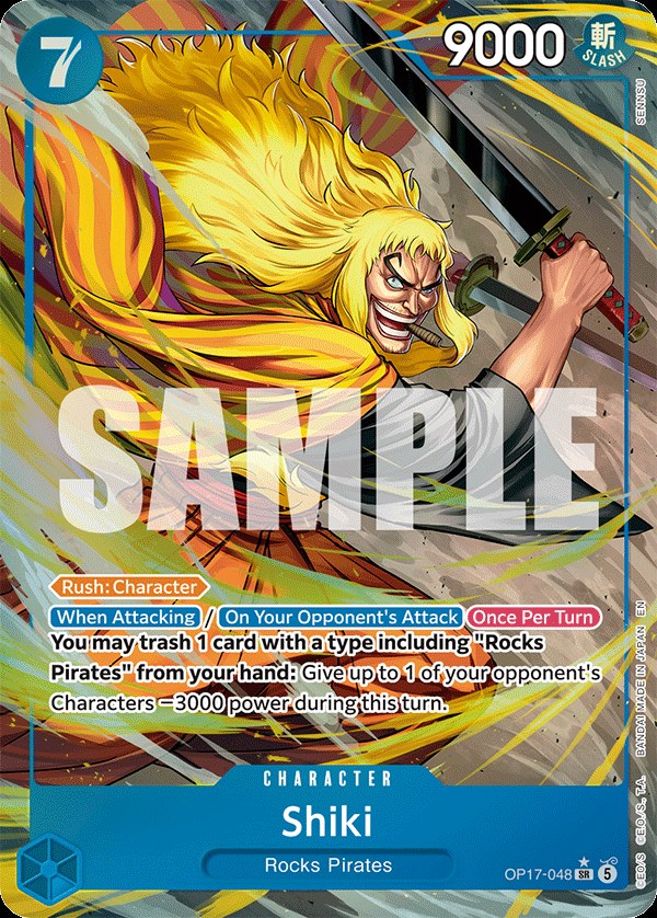 Shiki (048) OP17-048, the SR printing from OP-17 of the One Piece Card Game