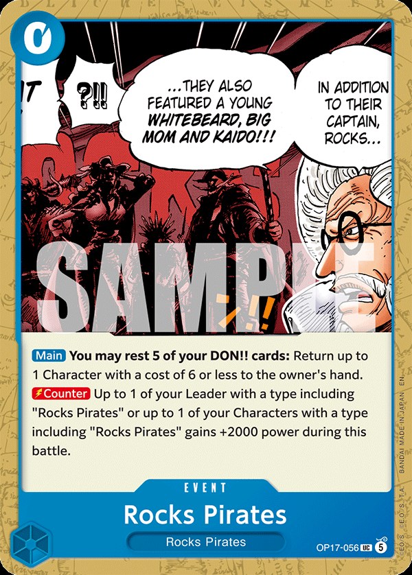 Rocks Pirates OP17-056, the UC printing from OP-17 of the One Piece Card Game