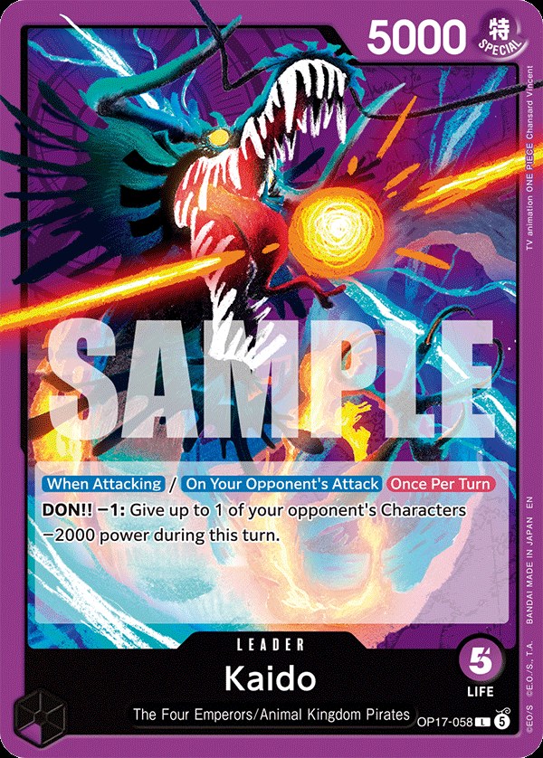 Kaido (058) OP17-058, the L printing from OP-17 of the One Piece Card Game