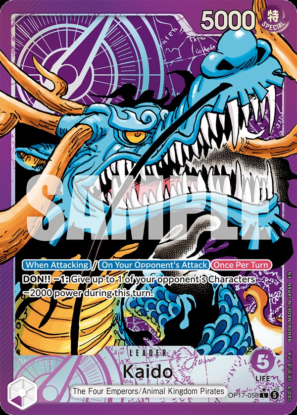 Kaido (058) OP17-058, the L printing from OP-17 of the One Piece Card Game