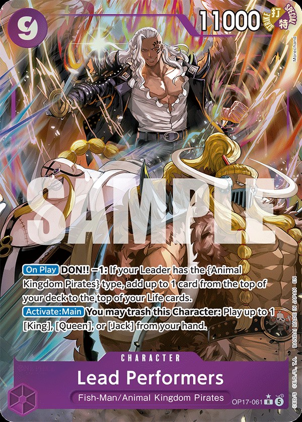 Lead Performers OP17-061, the R printing from OP-17 of the One Piece Card Game