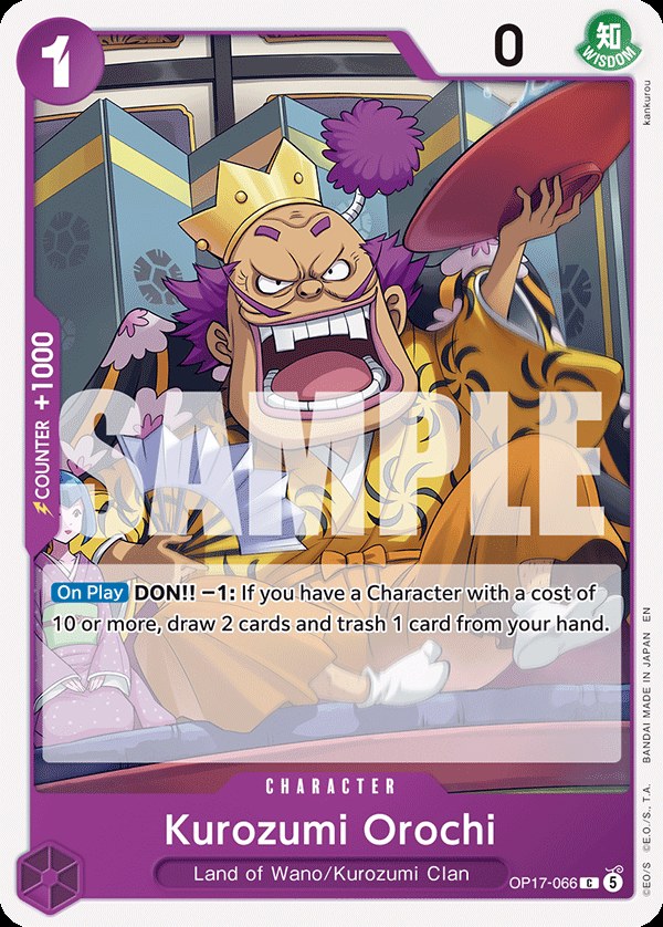 Kurozumi Orochi OP17-066, the C printing from OP-17 of the One Piece Card Game