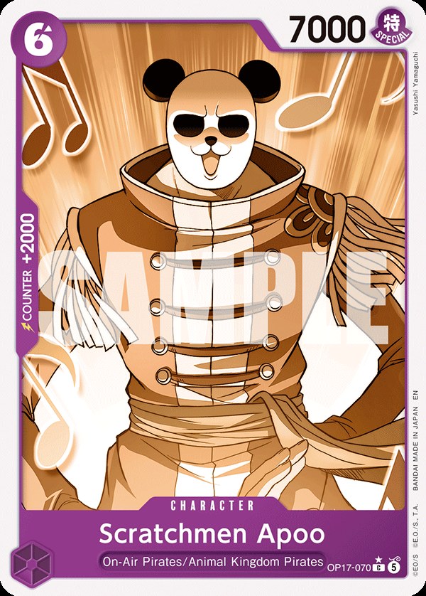 Scratchmen Apoo OP17-070, the C printing from OP-17 of the One Piece Card Game